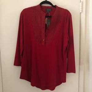 Red Ralph Lauren Top - Perfect for Holiday Season